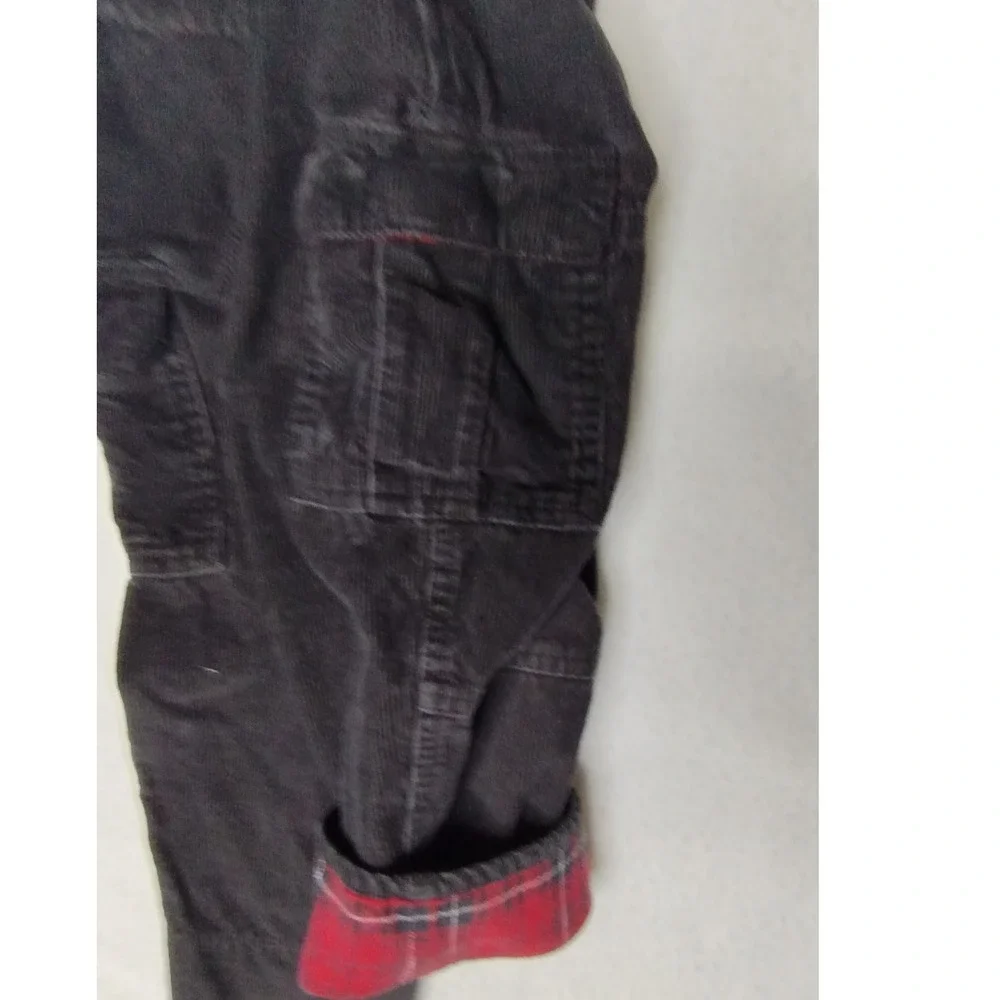 OshKosh Corduroy Overalls 36 Months Black Plaid Trim Toddler‎ Kids Fall